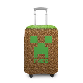 Чехол для чемодана 3D с принтом Глеб-Minecraft , 86% полиэфир, 14% спандекс | двустороннее нанесение принта, прорези для ручек и колес | крипер | майнкрафт