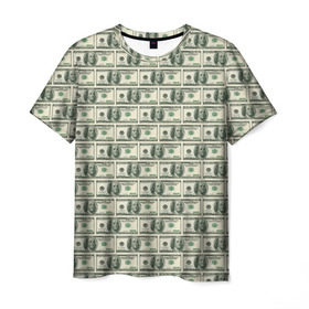 Мужская футболка 3D с принтом Доллары , 100% полиэфир | прямой крой, круглый вырез горловины, длина до линии бедер | dollars | money | usa | деньги | доллар | паттерн | сша
