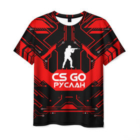 Мужская футболка 3D с принтом Counter Strike-Руслан , 100% полиэфир | прямой крой, круглый вырез горловины, длина до линии бедер | cs go | контр страйк | контра | руслан