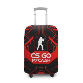 Чехол для чемодана 3D с принтом Counter Strike-Руслан , 86% полиэфир, 14% спандекс | двустороннее нанесение принта, прорези для ручек и колес | cs go | контр страйк | контра | руслан