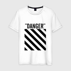 Мужская футболка хлопок с принтом Опасность , 100% хлопок | прямой крой, круглый вырез горловины, длина до линии бедер, слегка спущенное плечо. | 