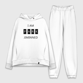 Женский костюм хлопок Oversize с принтом BTS I am Park Jiminned ,  |  | Тематика изображения на принте: bangtan | bangtan boys | bangtan sonyeondan | bts | bts jimin | jimin | k pop | park jimin | арми | бантан | бтс | бтс арми | бтс чимин | к поп | кей поп | пак чимин | чимин