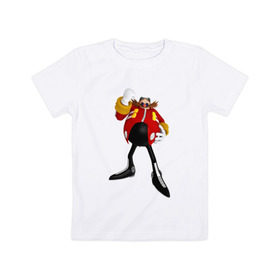 Детская футболка хлопок с принтом Doctor Eggman , 100% хлопок | круглый вырез горловины, полуприлегающий силуэт, длина до линии бедер | Тематика изображения на принте: 