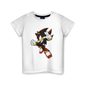 Детская футболка хлопок с принтом Shadow , 100% хлопок | круглый вырез горловины, полуприлегающий силуэт, длина до линии бедер | sonic | соник | шедоу