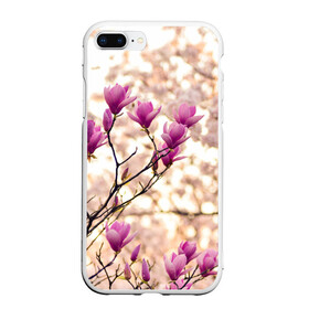 Чехол для iPhone 7Plus/8 Plus матовый с принтом Сакура , Силикон | Область печати: задняя сторона чехла, без боковых панелей | деревья | красота | небо | природа | сакура | цветение | цветы | япония