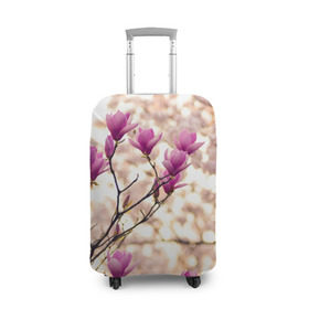 Чехол для чемодана 3D с принтом Сакура , 86% полиэфир, 14% спандекс | двустороннее нанесение принта, прорези для ручек и колес | деревья | красота | небо | природа | сакура | цветение | цветы | япония