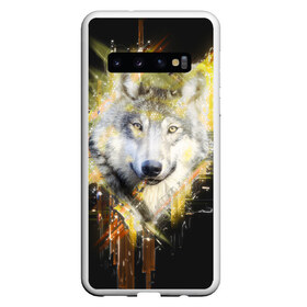 Чехол для Samsung Galaxy S10 с принтом Волк , Силикон | Область печати: задняя сторона чехла, без боковых панелей | волк | геометрия | животные | природа | серый | собака | хищник