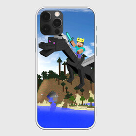 Чехол для iPhone 12 Pro Max с принтом Стив на Эндер Драконе , Силикон |  | minecraft | minekraft | stive | майнкрафт | стив | эндер дракон
