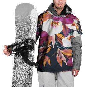 Накидка на куртку 3D с принтом Орхидея , 100% полиэстер |  | Тематика изображения на принте: flower | букет | краски | орхидеи | природа | текстуры | тропики | тропический | цветочки | цветы
