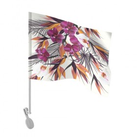 Флаг для автомобиля с принтом Fashion flower , 100% полиэстер | Размер: 30*21 см | 