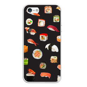 Чехол для iPhone 5/5S матовый с принтом Суши , Силикон | Область печати: задняя сторона чехла, без боковых панелей | food | rolls | sushi | tokyo | еда | роллы | суши | токио