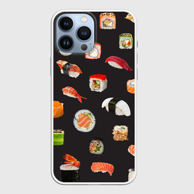 Чехол для iPhone 13 Pro Max с принтом Суши ,  |  | Тематика изображения на принте: food | rolls | sushi | tokyo | еда | роллы | суши | токио