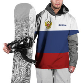 Накидка на куртку 3D с принтом Россия Триколор , 100% полиэстер |  | russia | герб | орел | патриот | российский | россия | русский | символика | триколор | флаг