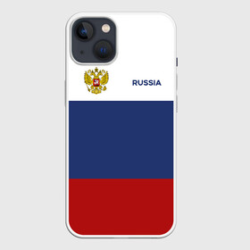 Чехол для iPhone 13 с принтом Россия Триколор ,  |  | russia | герб | орел | патриот | российский | россия | русский | символика | триколор | флаг
