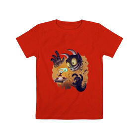 Детская футболка хлопок с принтом Cuphead (1) , 100% хлопок | круглый вырез горловины, полуприлегающий силуэт, длина до линии бедер | 