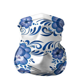 Бандана-труба 3D с принтом Гжель , 100% полиэстер, ткань с особыми свойствами — Activecool | плотность 150‒180 г/м2; хорошо тянется, но сохраняет форму | гжель | текстура | узор | цветы