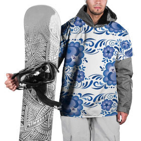 Накидка на куртку 3D с принтом Гжель , 100% полиэстер |  | гжель | текстура | узор | цветы