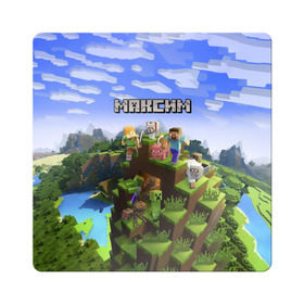 Магнит виниловый Квадрат с принтом Максим - Minecraft , полимерный материал с магнитным слоем | размер 9*9 см, закругленные углы | Тематика изображения на принте: крипер | майнкрафт