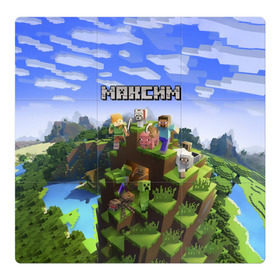Магнитный плакат 3Х3 с принтом Максим - Minecraft , Полимерный материал с магнитным слоем | 9 деталей размером 9*9 см | Тематика изображения на принте: крипер | майнкрафт