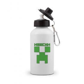 Бутылка спортивная с принтом Максим - Minecraft , металл | емкость — 500 мл, в комплекте две пластиковые крышки и карабин для крепления | Тематика изображения на принте: крипер | майнкрафт