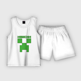 Детская пижама с шортами хлопок с принтом Максим   Minecraft ,  |  | крипер | майнкрафт