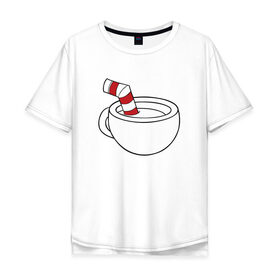 Мужская футболка хлопок Oversize с принтом Red Cuphead , 100% хлопок | свободный крой, круглый ворот, “спинка” длиннее передней части | Тематика изображения на принте: cuphead