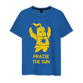 Мужская футболка хлопок с принтом Praise the sun , 100% хлопок | прямой крой, круглый вырез горловины, длина до линии бедер, слегка спущенное плечо. | dark souls | dark souls 3