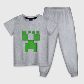 Детская пижама хлопок с принтом Юрий - Minecraft , 100% хлопок |  брюки и футболка прямого кроя, без карманов, на брюках мягкая резинка на поясе и по низу штанин
 | Тематика изображения на принте: крипер | майнкрафт | юра