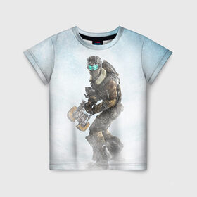 Детская футболка 3D с принтом Dead Space , 100% гипоаллергенный полиэфир | прямой крой, круглый вырез горловины, длина до линии бедер, чуть спущенное плечо, ткань немного тянется | dead | space | айзек | вирус | зомби | игра | ишимура | кларк | космос | костюм | мёртвый | монстр