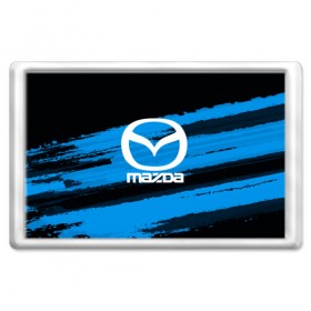Магнит 45*70 с принтом Mazda MOTORs Blue , Пластик | Размер: 78*52 мм; Размер печати: 70*45 | Тематика изображения на принте: 