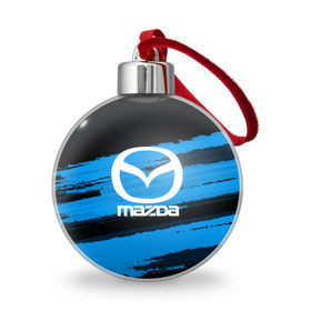 Ёлочный шар с принтом Mazda MOTORs Blue , Пластик | Диаметр: 77 мм | Тематика изображения на принте: 