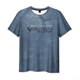 Мужская футболка 3D с принтом Vikings , 100% полиэфир | прямой крой, круглый вырез горловины, длина до линии бедер | midgard | viking | wolves | викинги | воин | волк | игра