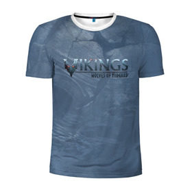 Мужская футболка 3D спортивная с принтом Vikings , 100% полиэстер с улучшенными характеристиками | приталенный силуэт, круглая горловина, широкие плечи, сужается к линии бедра | midgard | viking | wolves | викинги | воин | волк | игра