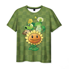 Мужская футболка 3D с принтом Plants vs Zombies , 100% полиэфир | прямой крой, круглый вырез горловины, длина до линии бедер | plants | plants vs zombies | zombies | зомби против растений