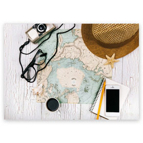Поздравительная открытка с принтом Тайна путешествия , 100% бумага | плотность бумаги 280 г/м2, матовая, на обратной стороне линовка и место для марки
 | авантюра | карта | путешественник | турист