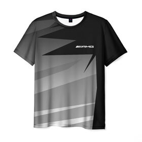 Мужская футболка 3D с принтом AMG SPORT , 100% полиэфир | прямой крой, круглый вырез горловины, длина до линии бедер | amg | амг | марка | машины