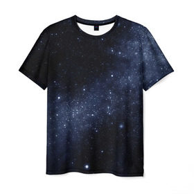 Мужская футболка 3D с принтом Звёздное небо , 100% полиэфир | прямой крой, круглый вырез горловины, длина до линии бедер | вселенная | звёзды | земля | космос | плеяды | пространство
