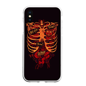 Чехол для iPhone XS Max матовый с принтом Человеческий скелет , Силикон | Область печати: задняя сторона чехла, без боковых панелей | 3d скелет | кости | легкие | органы | ребра | сердце | скелет | человек