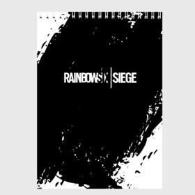 Скетчбук с принтом RAINBOW SIX SIEGE , 100% бумага
 | 48 листов, плотность листов — 100 г/м2, плотность картонной обложки — 250 г/м2. Листы скреплены сверху удобной пружинной спиралью | cybersport | esports | pro league | r6 | rainbow | rainbow six | siege | six | weapon | армия | боевик | военные | война | игры | киберспорт | логотип | модные | оперативники | оружие | радуга | черный белый | шутер