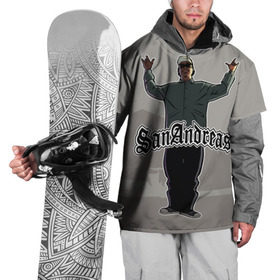 Накидка на куртку 3D с принтом GTA SA - Райдер , 100% полиэстер |  | Тематика изображения на принте: carl johnson | grand theft auto | gta | los santos | sa | san andreas | гта
