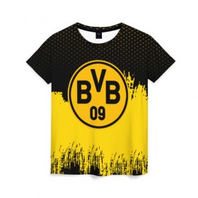 Женская футболка 3D с принтом FC Borussia Uniform , 100% полиэфир ( синтетическое хлопкоподобное полотно) | прямой крой, круглый вырез горловины, длина до линии бедер | 