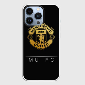 Чехол для iPhone 13 Pro с принтом MU Gold ,  |  | Тематика изображения на принте: champions | england | league | manchester | united | лига | манчестер | чемпионов | юнайтед