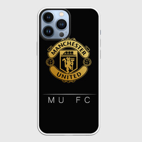Чехол для iPhone 13 Pro Max с принтом MU Gold ,  |  | Тематика изображения на принте: champions | england | league | manchester | united | лига | манчестер | чемпионов | юнайтед