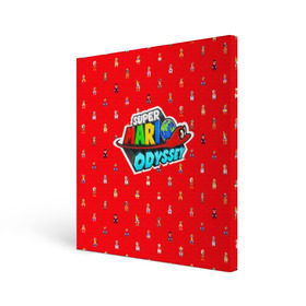 Холст квадратный с принтом Super Mario Odyssey , 100% ПВХ |  | nintendo | марио | нинтендо