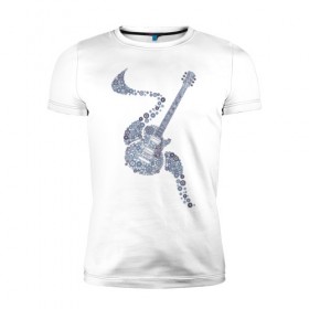 Мужская футболка премиум с принтом Гитара , 92% хлопок, 8% лайкра | приталенный силуэт, круглый вырез ворота, длина до линии бедра, короткий рукав | гитара | инструмент | круги | кружева | музыка | рок | стиль