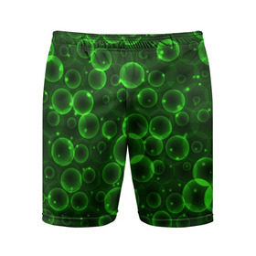 Мужские шорты 3D спортивные с принтом Пузыри ,  |  | абстракт | зеленый | кокон | пузыри