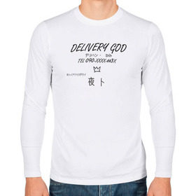 Мужской лонгслив хлопок с принтом Delivery God , 100% хлопок |  | Тематика изображения на принте: anime | noragami | аниме | бездомный бог | норагами