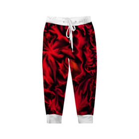 Детские брюки 3D с принтом Flame Style (красный) , 100% полиэстер | манжеты по низу, эластичный пояс регулируется шнурком, по бокам два кармана без застежек, внутренняя часть кармана из мелкой сетки | огненный | огонь | пламя