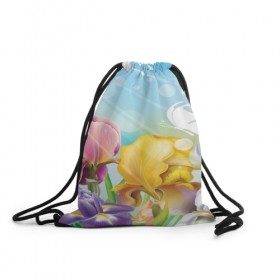 Рюкзак-мешок 3D с принтом Весна , 100% полиэстер | плотность ткани — 200 г/м2, размер — 35 х 45 см; лямки — толстые шнурки, застежка на шнуровке, без карманов и подкладки | flower | spring | бабочки | весна | лилия | небо | природа | солнце | цветы