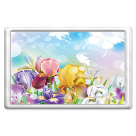 Магнит 45*70 с принтом Весна , Пластик | Размер: 78*52 мм; Размер печати: 70*45 | flower | spring | бабочки | весна | лилия | небо | природа | солнце | цветы